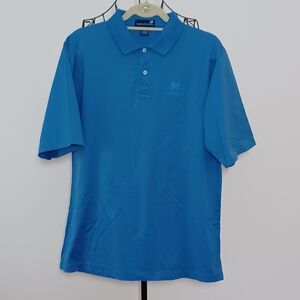 Vintage Stenley Blacker Blue Polo Shirt Large Mercerizet Cotton.